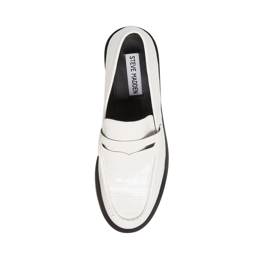 Loafers Steve Madden Goodman Crocodile Mujer Blancas | ES UK01ES